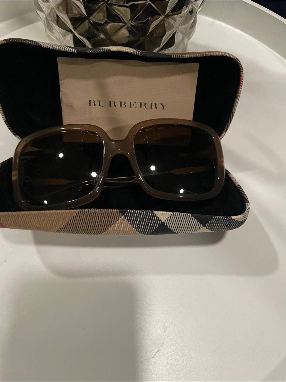 Burberry Brown/Tan Oversized Square Sunglasses